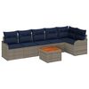 vidaXL Garden Sofa Set with Cushion 7 pcs Grey Poly Rattan