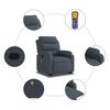 vidaXL Stand up Massage Recliner Chair Dark Grey Velvet
