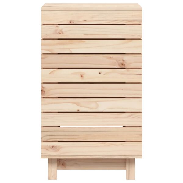 vidaXL Laundry Basket 44x44x76 cm Solid Wood Pine