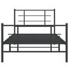 vidaXL Metal Bed Frame without Mattress with Footboard Black 100x200cm