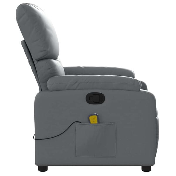 vidaXL Massage Recliner Chair Grey Faux Leather