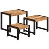 vidaXL Nesting Tables 3 pcs Solid Wood