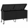 vidaXL Garden Storage Box with Wheels Black 160x55x75 cm Poly Rattan