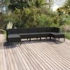 vidaXL 7 Piece Garden Lounge Set with Cushions Poly Rattan Black