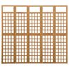 vidaXL 5-Panel Room Divider/Trellis Solid Fir Wood 201.5x180 cm