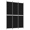 vidaXL 3-Panel Room Divider Black 150x220 cm Fabric