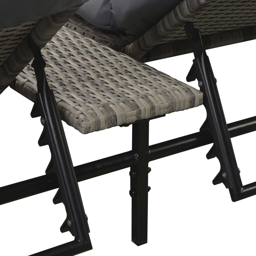 vidaXL 5 Piece Garden Lounge Set with Cushions Poly Rattan Grey