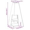 vidaXL Fire Pit Black 50 x 50 x 100 cm Cold-rolled steel