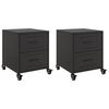 vidaXL Bedside Cabinets 2 pcs Black 36x39x43.5 cm Steel