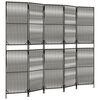 vidaXL Room Divider 5 Panels Grey Poly Rattan