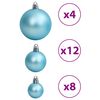 vidaXL Christmas Baubles 100 pcs Turquoise 3 / 4 / 6 cm