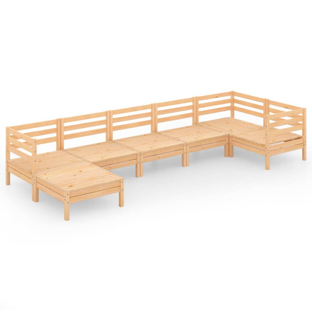 vidaXL 7 Piece Garden Lounge Set Solid Wood Pine