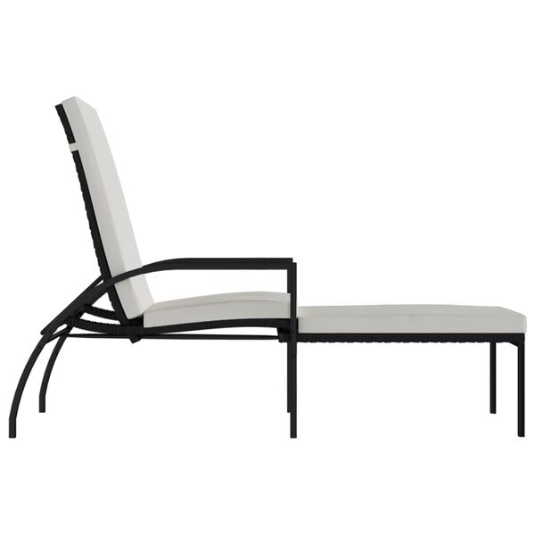 vidaXL Sun Loungers 2 pcs with Footrest PE Rattan Black