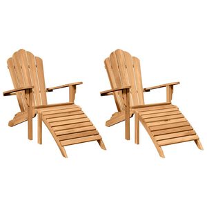 vidaXL Garden Adirondack Chairs 2 pcs Brown 77 x 137 x 95 cm