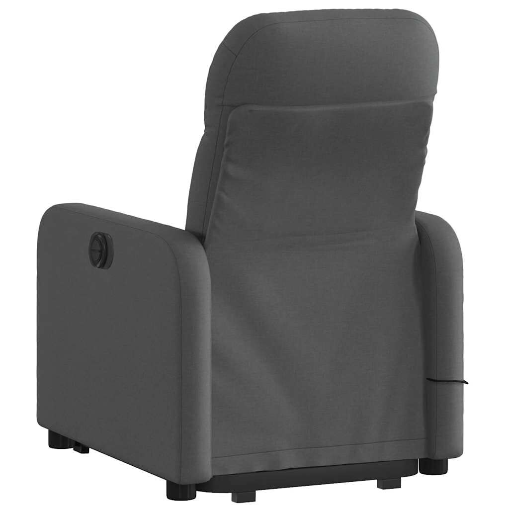 vidaXL Stand up Massage Recliner Chair Dark Grey Fabric