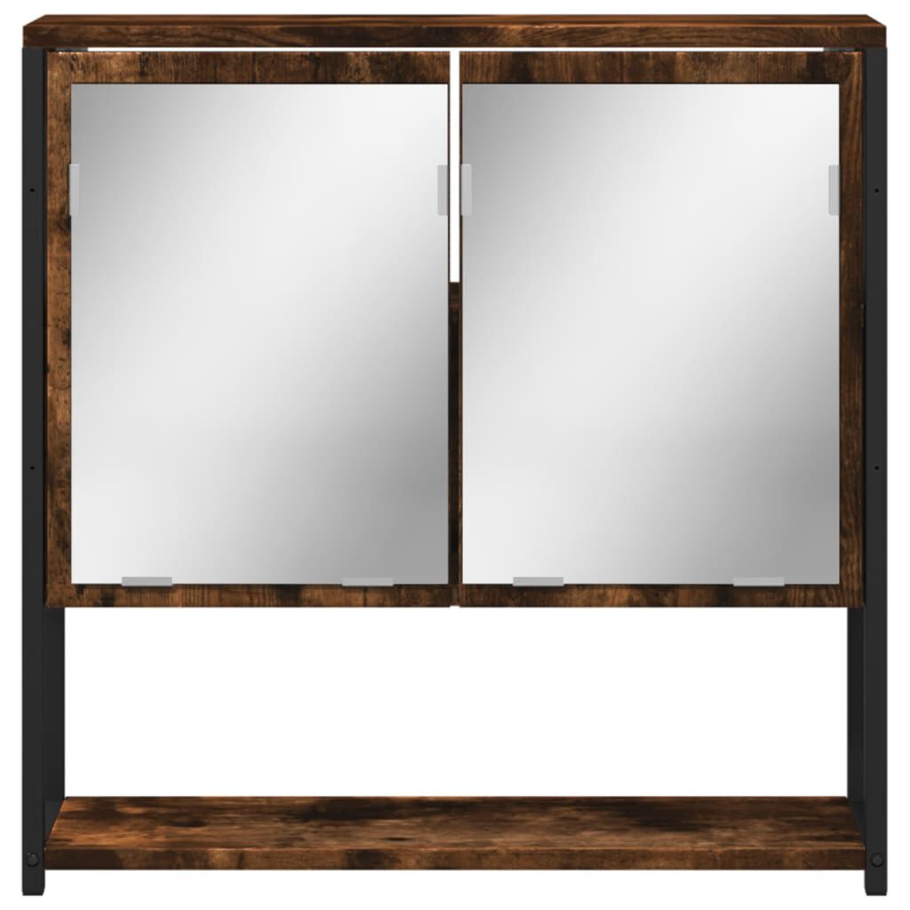 vidaXL Bathroom Mirror Cabinet Smoked Oak 60x16x60 cm Engineered Wood