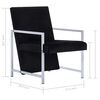 vidaXL Armchair with Chrome Feet Black Velvet