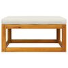 vidaXL Footrest with Cream White Cushion Solid Acacia Wood