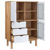 vidaXL Highboard OTTA Brown and White 85x43x125 cm Solid Wood Pine