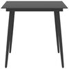vidaXL Garden Dining Table Black 80x80x74 cm Steel and Glass