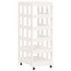 vidaXL Log Holder with Wheels White 40x49x110 cm Solid Wood Pine