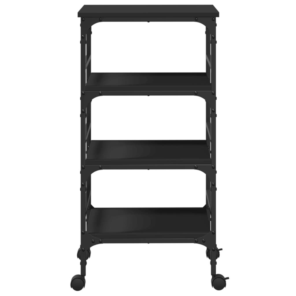 vidaXL Kitchen Trolley Black 45x35x89.5 cm Engineered Wood