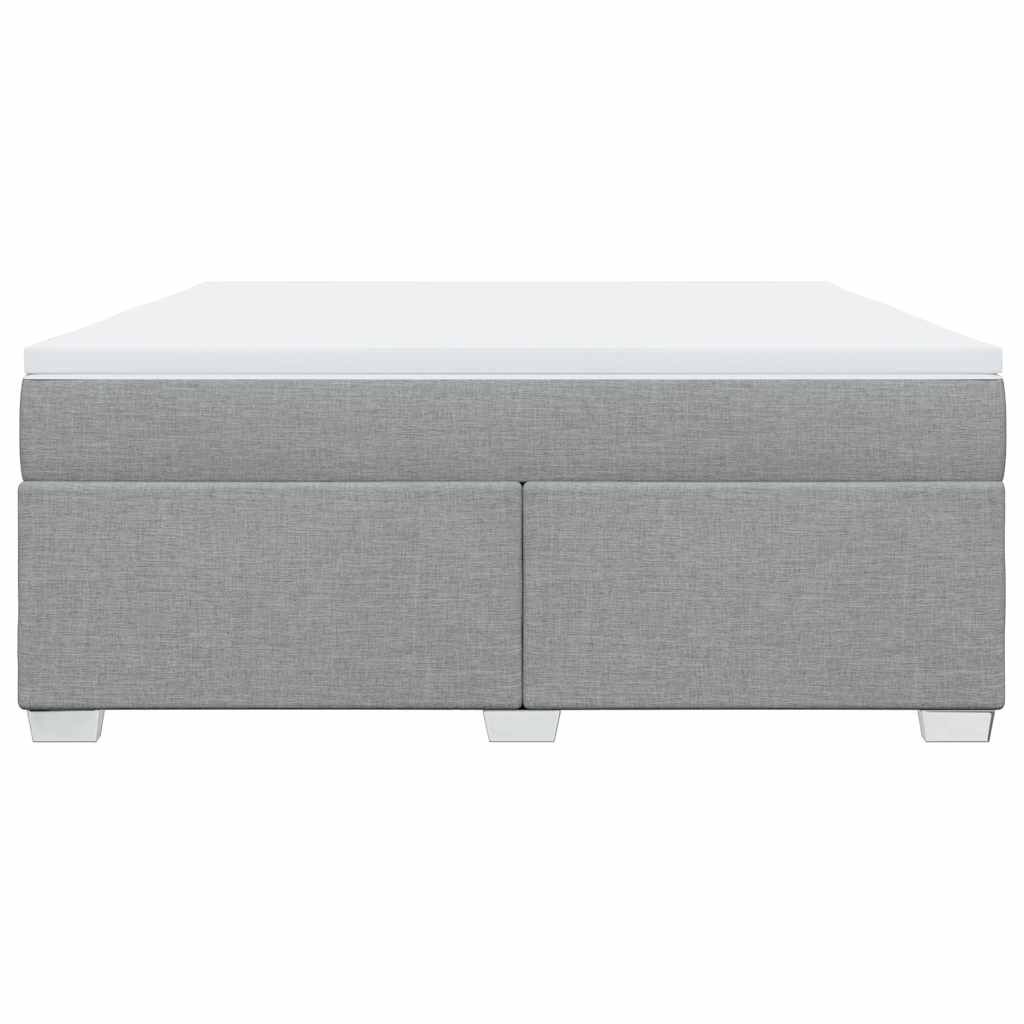 vidaXL Box Spring Bed with Mattress Light Grey California King Fabric