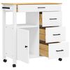 vidaXL Kitchen Trolley MONZA 84x40x90 cm Solid Wood Pine