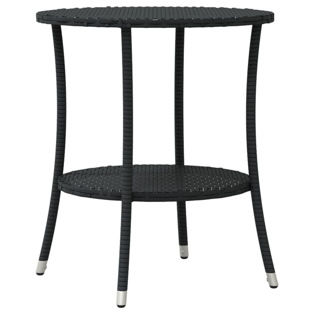 vidaXL 3 Piece Bistro Set with Cushions Black Poly Rattan