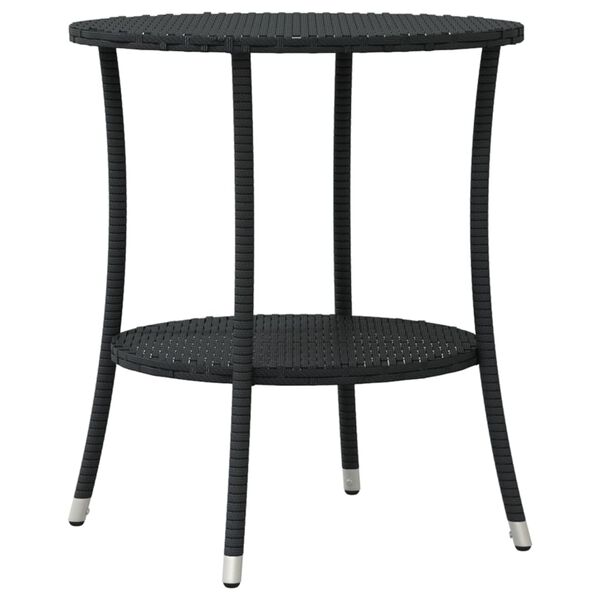 vidaXL 3 Piece Bistro Set with Cushions Black Poly Rattan