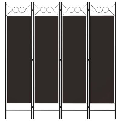 vidaXL 4-Panel Room Divider Brown 160x180 cm