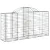 vidaXL Arched Gabion Baskets 6 pcs 200x50x100/120 cm Galvanised Iron