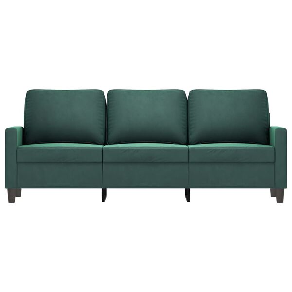 vidaXL 3-Seater Sofa Dark Green 180 cm Velvet