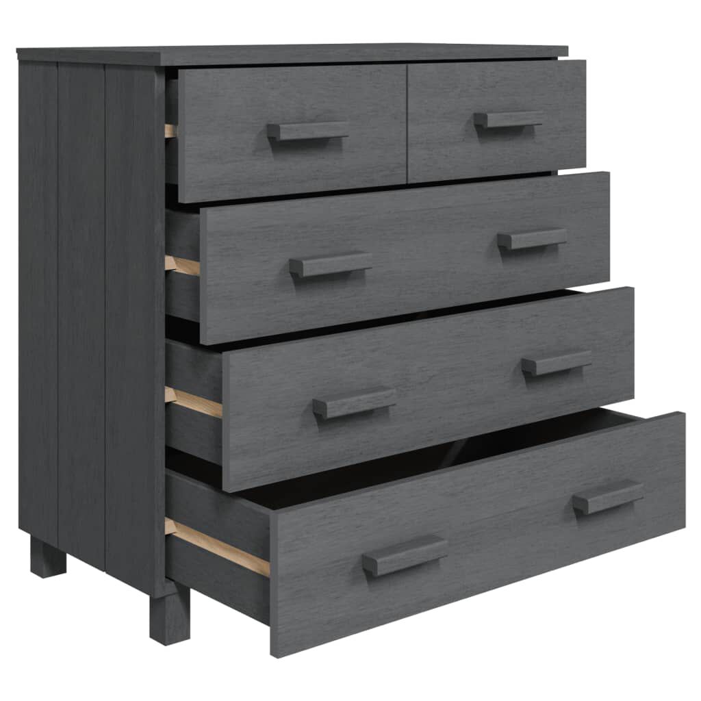 vidaXL Sideboard HAMAR Dark Grey 79x40x80 cm Solid Wood Pine