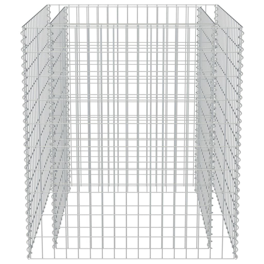 vidaXL Gabion Raised Bed Galvanised Steel 90x90x100 cm
