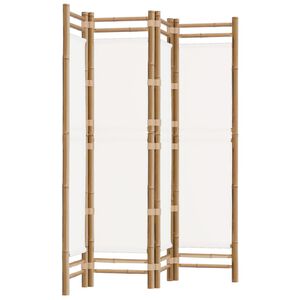 vidaXL Folding 4-Panel Room Divider 160 cm Bamboo and Canvas