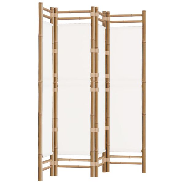vidaXL Folding 4-Panel Room Divider 160 cm Bamboo and Canvas