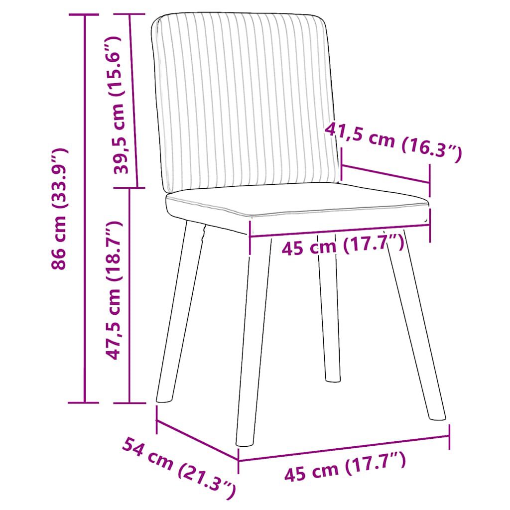 vidaXL Dining Chairs 2 pcs Black Fabric