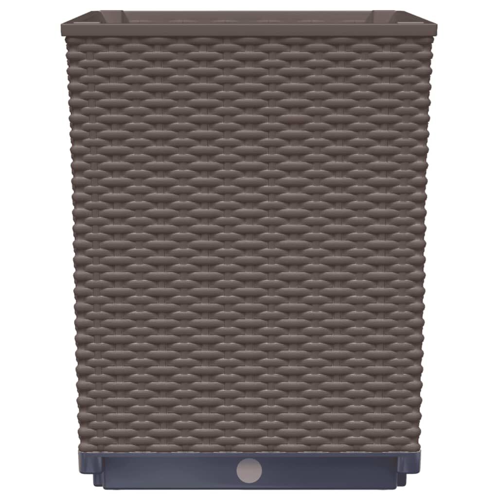 vidaXL Planters 2 pcs Brown 30x30x37 cm Polypropylene