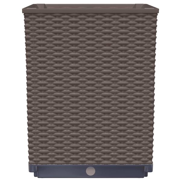 vidaXL Planters 2 pcs Brown 30x30x37 cm Polypropylene