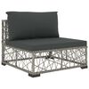 vidaXL 6 Piece Garden Lounge Set with Cushions Poly Rattan grey
