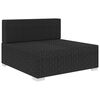 vidaXL Sectional Middle Seat with Cushions Poly Rattan Black