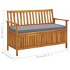vidaXL Garden Storage Bench 120 cm Solid Acacia Wood