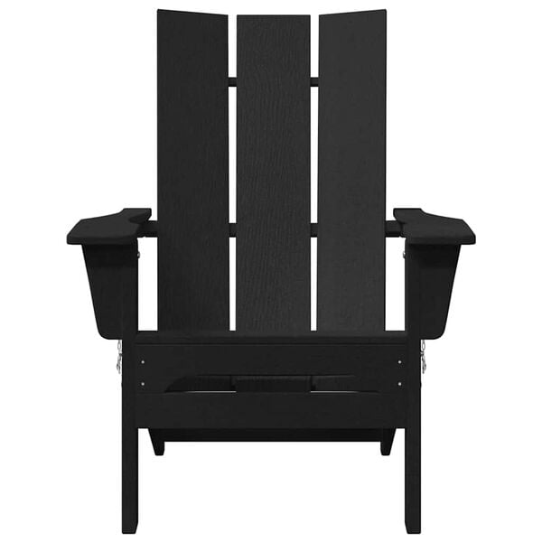 vidaXL Folding Adirondack Chair Black 80.5 x 74.5 x 92 cm HDPE