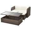 vidaXL 4 Piece Garden Lounge Set with Cushions Poly Rattan Brown