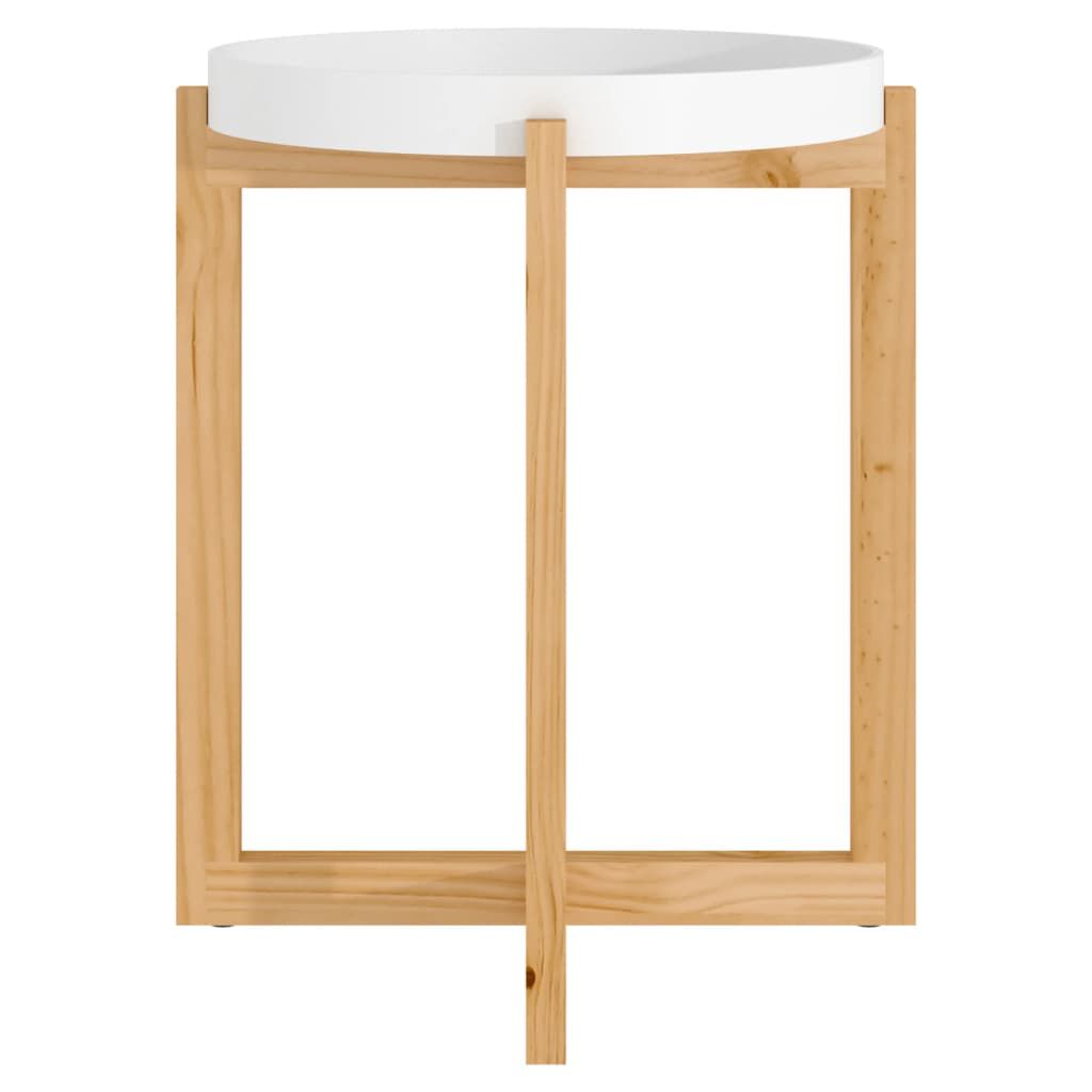 vidaXL Coffee Table White 41x41x48.5cm Engineered Wood&Solid Wood Pine