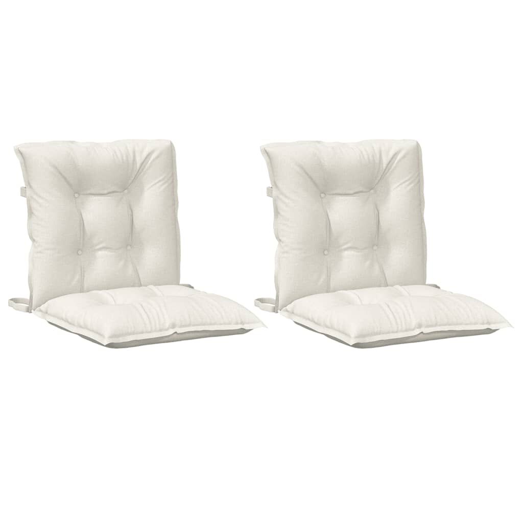 vidaXL Lowback Chair Cushions 2 pcs Melange Cream 100x50x7 cm Fabric