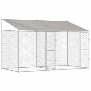vidaXL Dog Cage Silver 400 x 200 x 256 cm Galvanised Steel