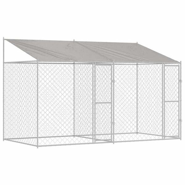 Dog Cage Silver 400 x 200 x 256 cm Galvanised Steel