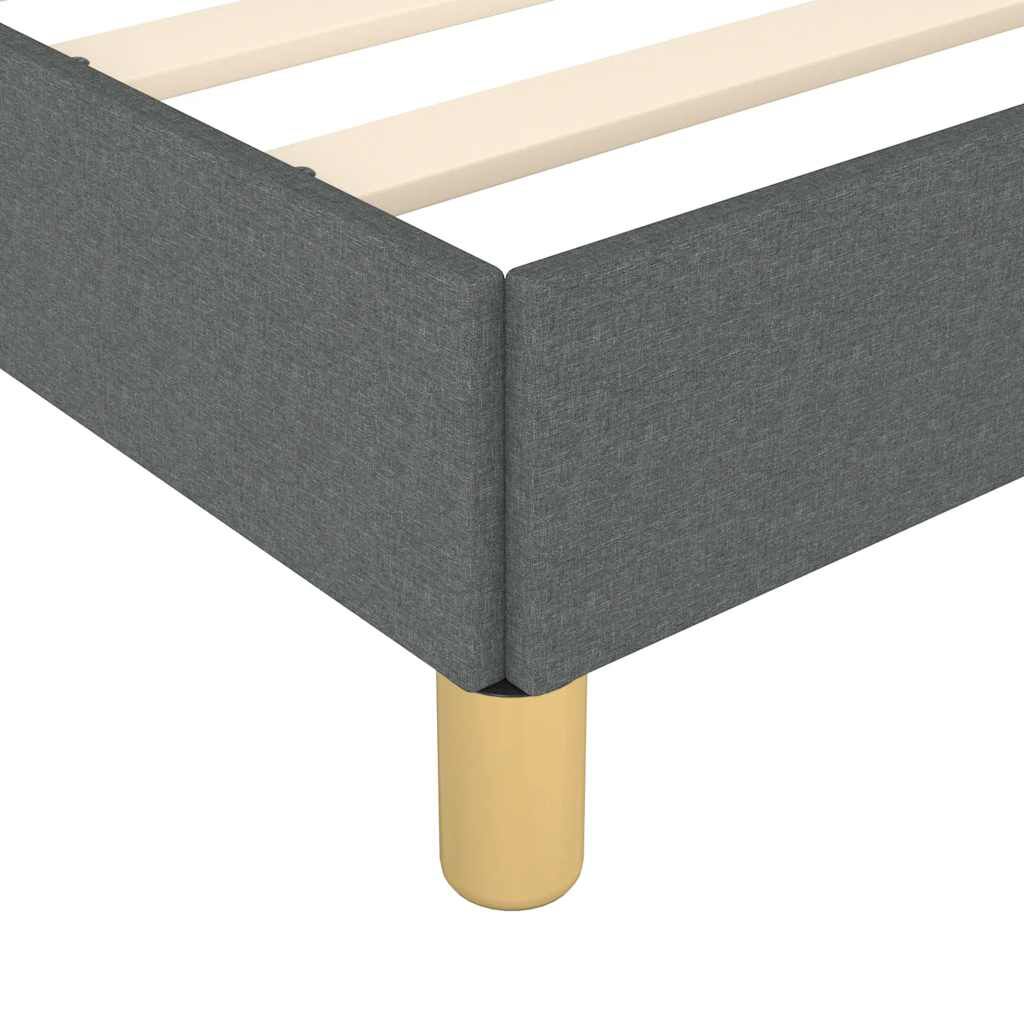vidaXL Bed Frame without Mattress Dark Grey 137x190 cm Full Fabric
